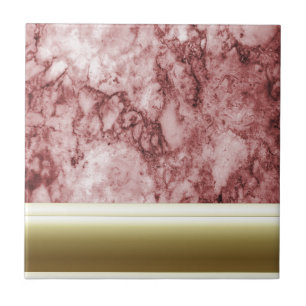 Carreau En Céramique Marbre rose avec les rayures d'or