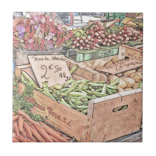 Carreau En Céramique Marché français d'agriculteurs