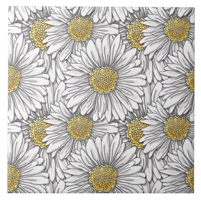 Carreau En Céramique Marguerites (Devant)