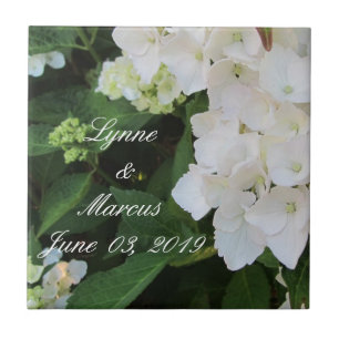 Carreau En Céramique Mariage de date White Hydrangea
