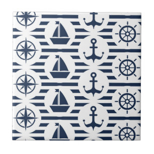 Carreau En Céramique Maritime dans le motif bleu