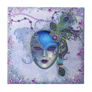 Carreau En Céramique Masque Peacock Feather