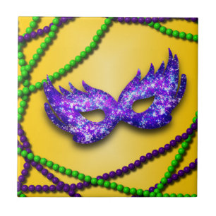 Carreau En Céramique Masquerade de masque violet