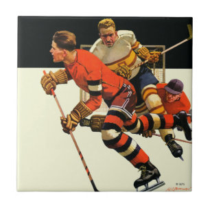 Carreau En Céramique Match de hockey sur glace