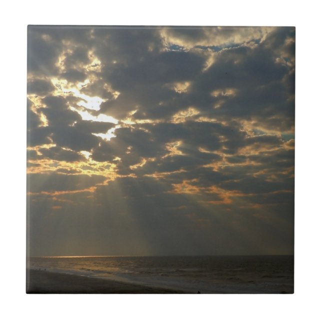 Carreau En Céramique Matin Sun et océan (Devant)