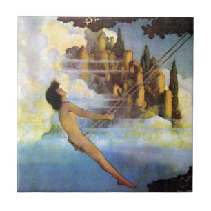 Carreau En Céramique Maxfield Parrish le petit livre de cru d'oiseau