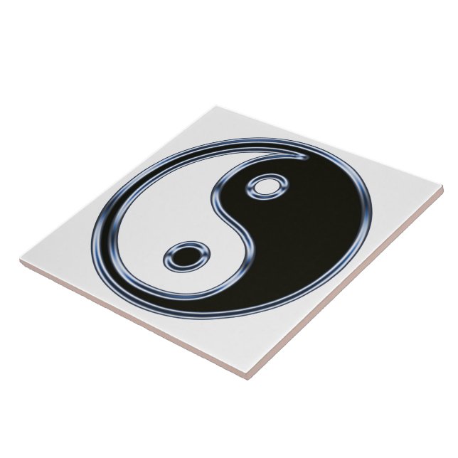 Carreau En Céramique Médaillon Yin et Yang (Côté)