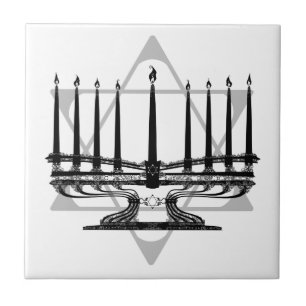 Carreau En Céramique Menorah et étoile
