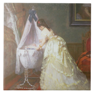 Carreau En Céramique Mère et bébé, 1869 (huile sur le panneau)