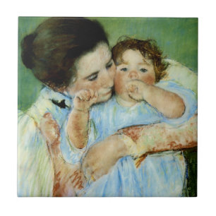 Carreau En Céramique Mère et enfant par Mary Cassat
