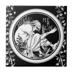 Carreau En Céramique Merlin imaginaire Art Nouveau