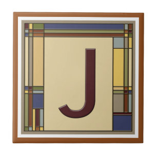 Carreau En Céramique Merveilleux Arts & Métiers Géométrique Initial J