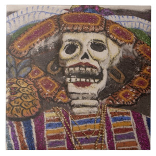 Carreau En Céramique Mexique, Oaxaca. Tapisserie de sable (tapete de ar