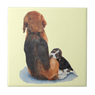 Carreau En Céramique mignon chiot beagle chien bouddin
