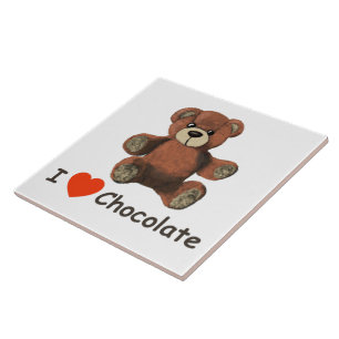 Carreau En Céramique Mignonne I Coeur (Amour) Chocolat Teddy Ours