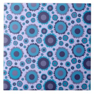 Carreau En Céramique Mignons motifs de soleils multicolores bleus