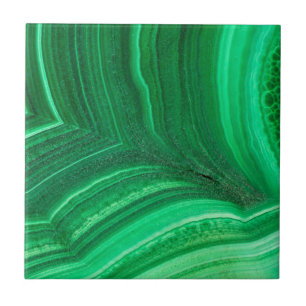 Carreau En Céramique Minéral de malachite vert brillant