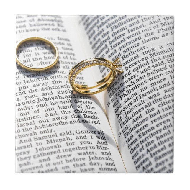 Carreau En Céramique Ministère de la Bible mariage chrétienne (Devant)