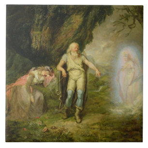 Carreau En Céramique Miranda, Prospero et Ariel, "de la tempête" par