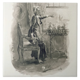 Carreau En Céramique Mme Betsy Trotwood, de 'Charles Dickens : Un Gossi