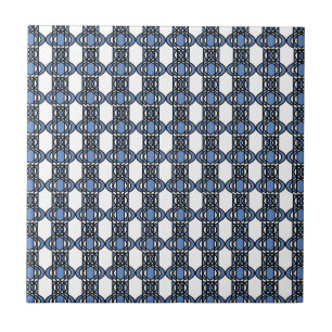 Carreau En Céramique Mod Retro Blue Abstrait Scarab Motif