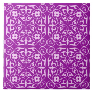 Carreau En Céramique Modèle Damask médiéval, améthyste violet