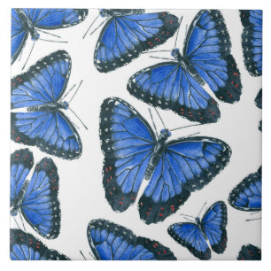 Carreau En Céramique Modèle motif de papillon bleu morpho