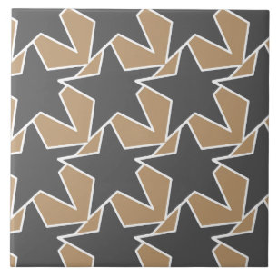 Carreau En Céramique Moderne Star Géométrique - taupe et gris / gris