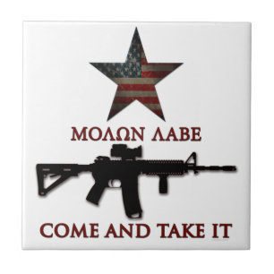 Carreau En Céramique Molon Labe - venu et le prennent