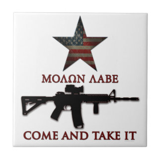 Carreau En Céramique Molon Labe - venu et le prennent