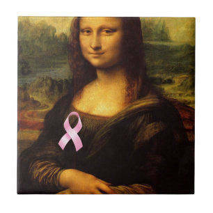 Carreau En Céramique Mona Lisa Au Ruban Rose