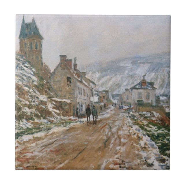 Carreau En Céramique Monet - La route à Vetheuil en hiver (Devant)