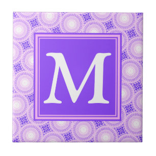 Carreau En Céramique Monogramme cercles violets motif