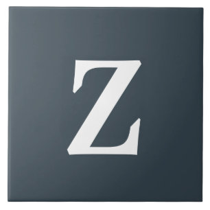 Carreau En Céramique Monogramme Charcoal Style Couleur complémentaire