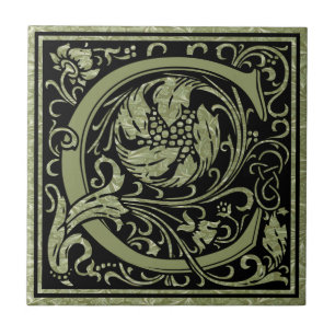 Carreau En Céramique Monogramme de lettre de la lettre C premier