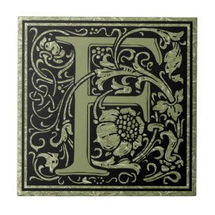 Carreau En Céramique Monogramme de lettre de la lettre F premier