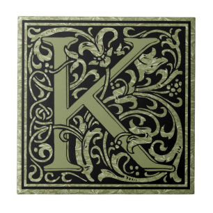 Carreau En Céramique Monogramme de lettre de la lettre K premier