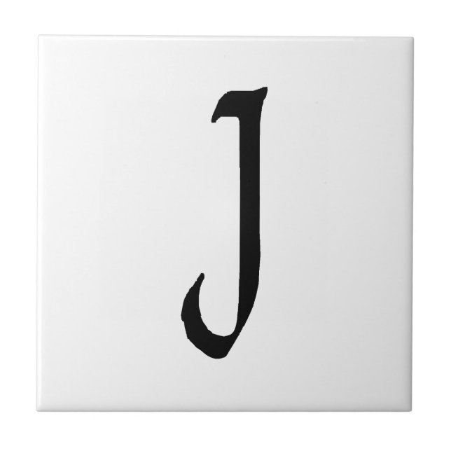 Carreau En Céramique Monogramme "J", texte Quill (Devant)