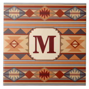 Carreau En Céramique Monogramme Tan Design Sud-Ouest