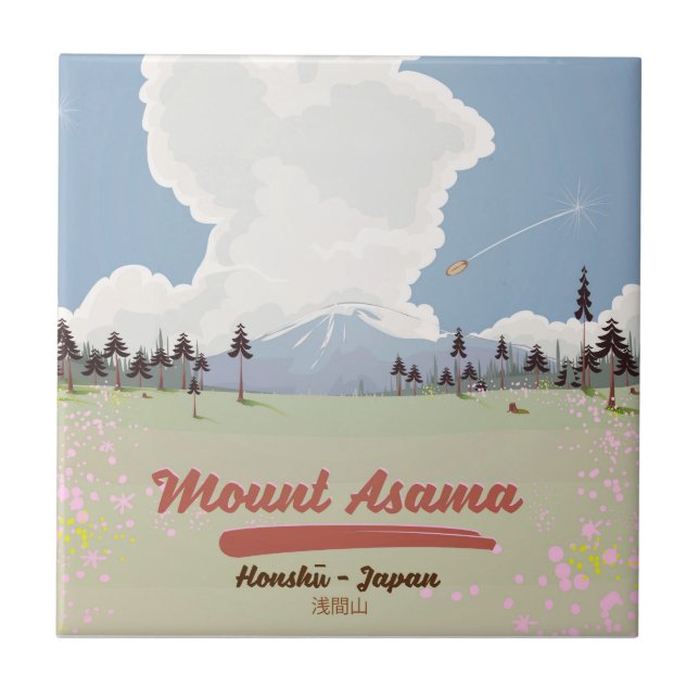Carreau En Céramique Mont Asama Honshu. (Devant)