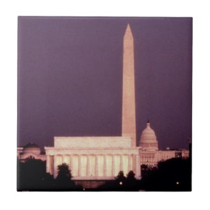 Carreau En Céramique Monument de Washington, le capitol et Jefferson