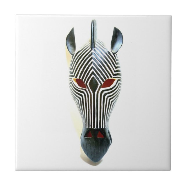 Carreau En Céramique mosaïque de masque zébrée (Devant)