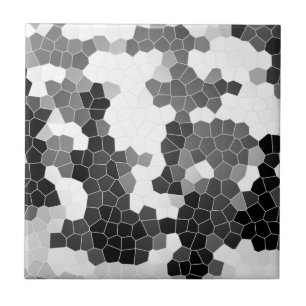 Carreau En Céramique Mosaïque grise blanche de noir en verre souillé 