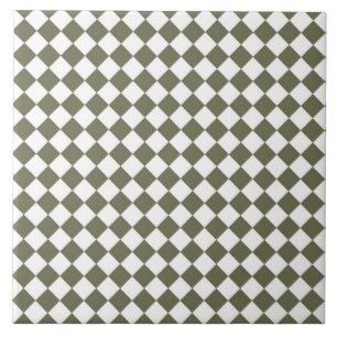 Carreau En Céramique Moss Green Diamond Check motif
