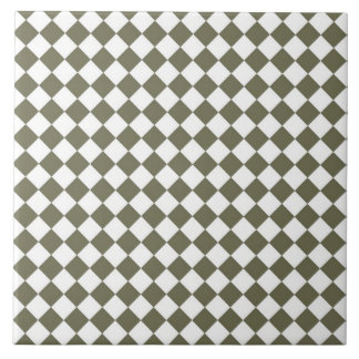 Carreau En Céramique Moss Green Diamond Check motif