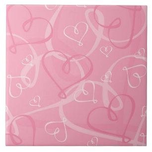 Carreau En Céramique Motif à coeur rose
