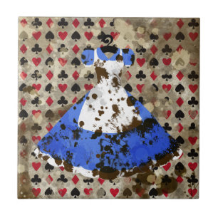 Carreau En Céramique Motif affligé d'Alice du pays des merveilles