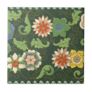 Carreau En Céramique Motif antique cloisonné chinois : Vert Jade