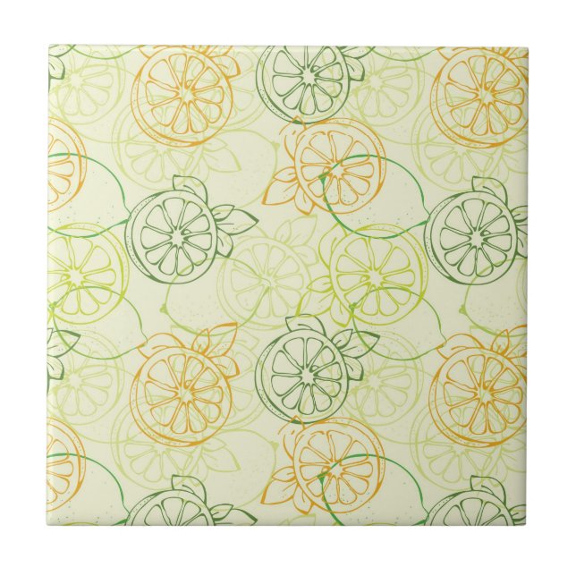 Carreau En Céramique Motif au citron (Devant)