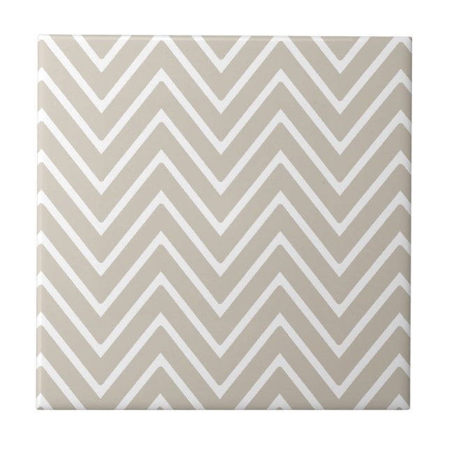 Carreau En Céramique Motif beige et blanc 2 de Chevron (Devant)